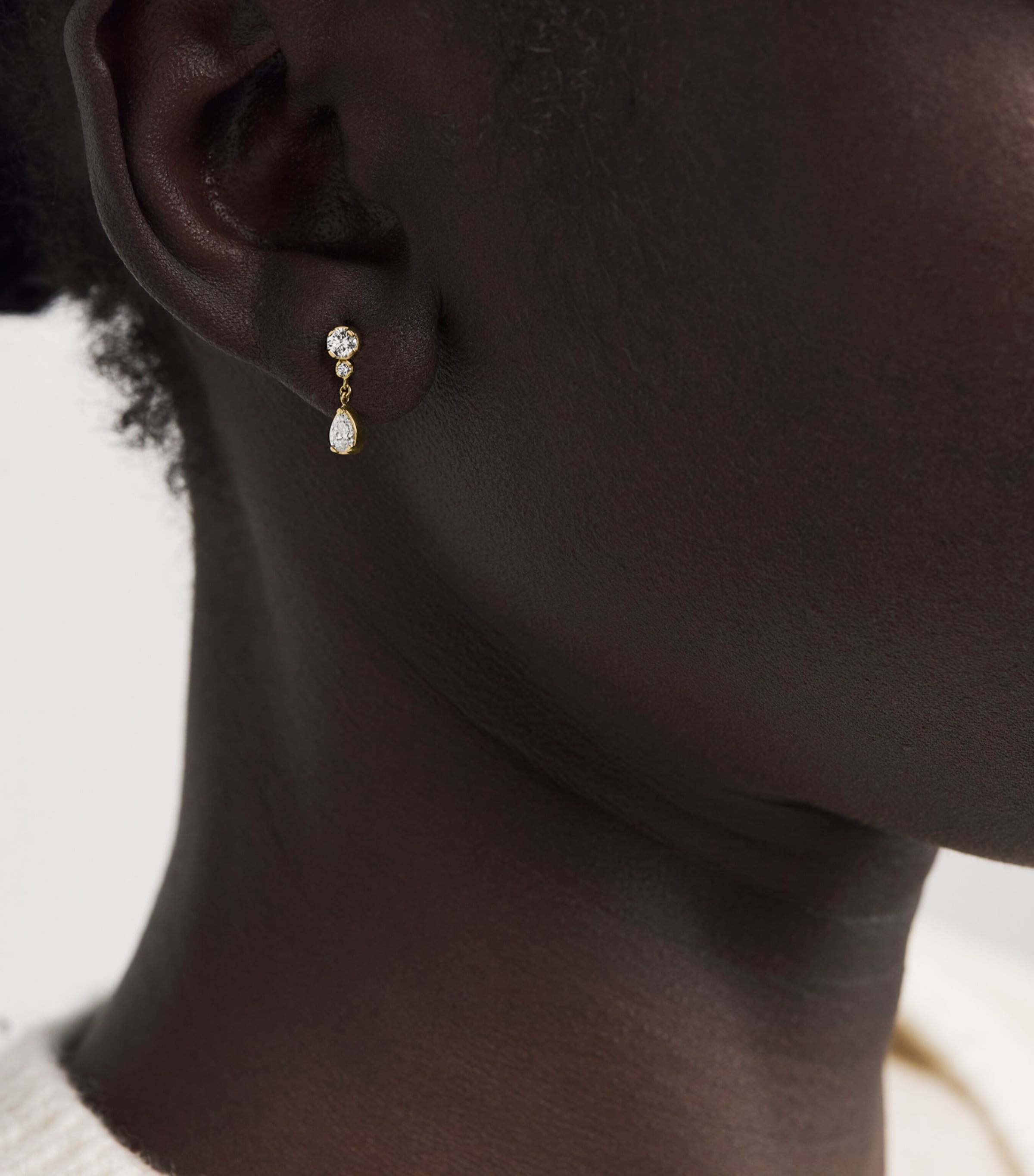 Yellow Gold and Diamond Single Drop Earring YELLOW GOLD Image 2