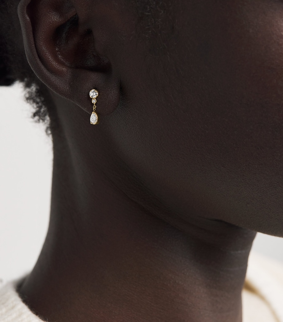 Yellow Gold and Diamond Single Drop Earring YELLOW GOLD Image 2