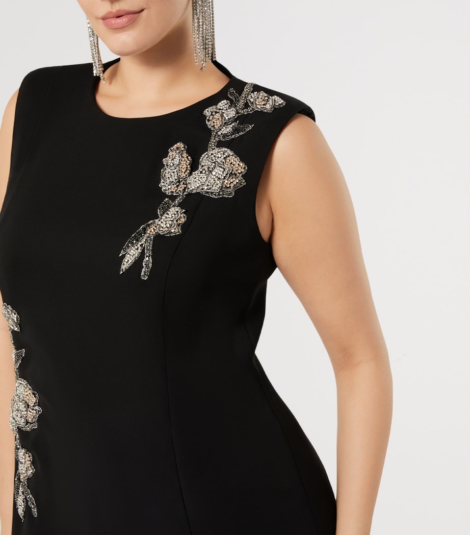 ladies embellished dress Ladivine KV1143 Crystal Gown Sparkly Gowns 1083424(all measurements are approximate from size 1X) Marina Rinaldi Black Embellished Maxi