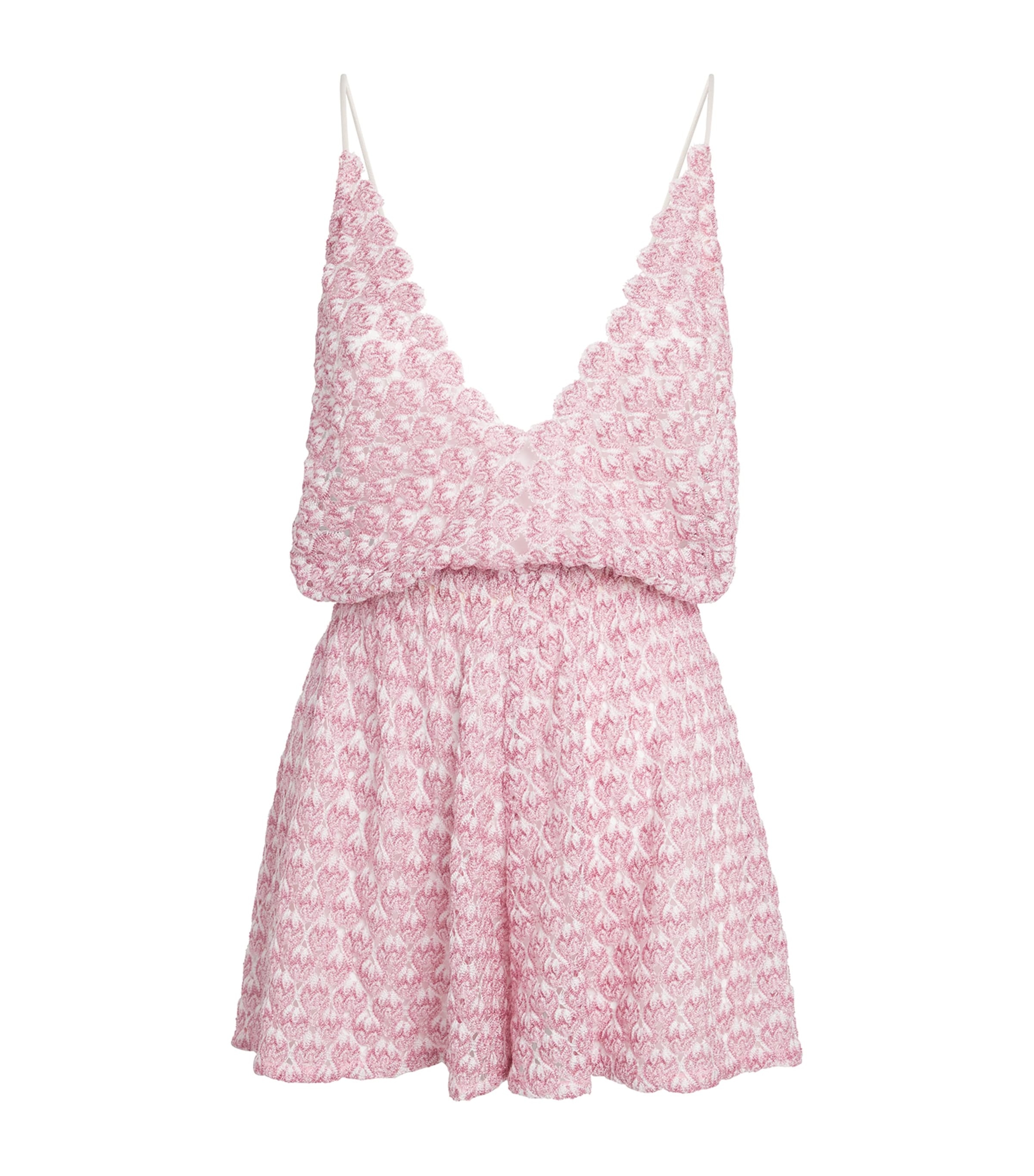 Missoni Womens Metallic V-Neck Jumpsuit Pink Image 1