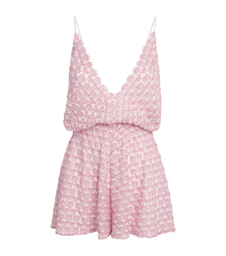 Missoni Womens Metallic V-Neck Jumpsuit Pink Image 1