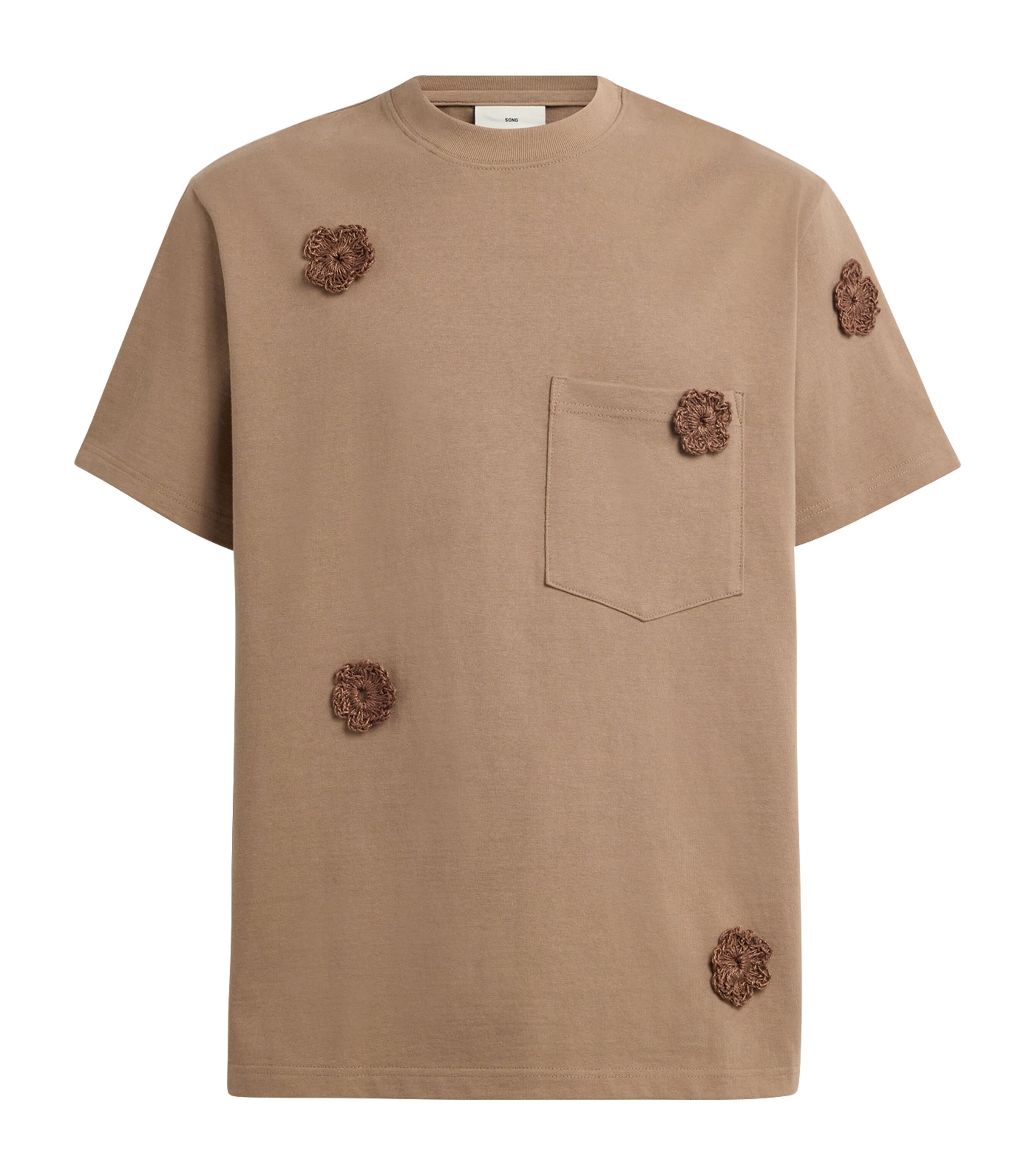 SONG FOR THE MUTE COTTON DAISY-APPLIQUÉ T-SHIRT