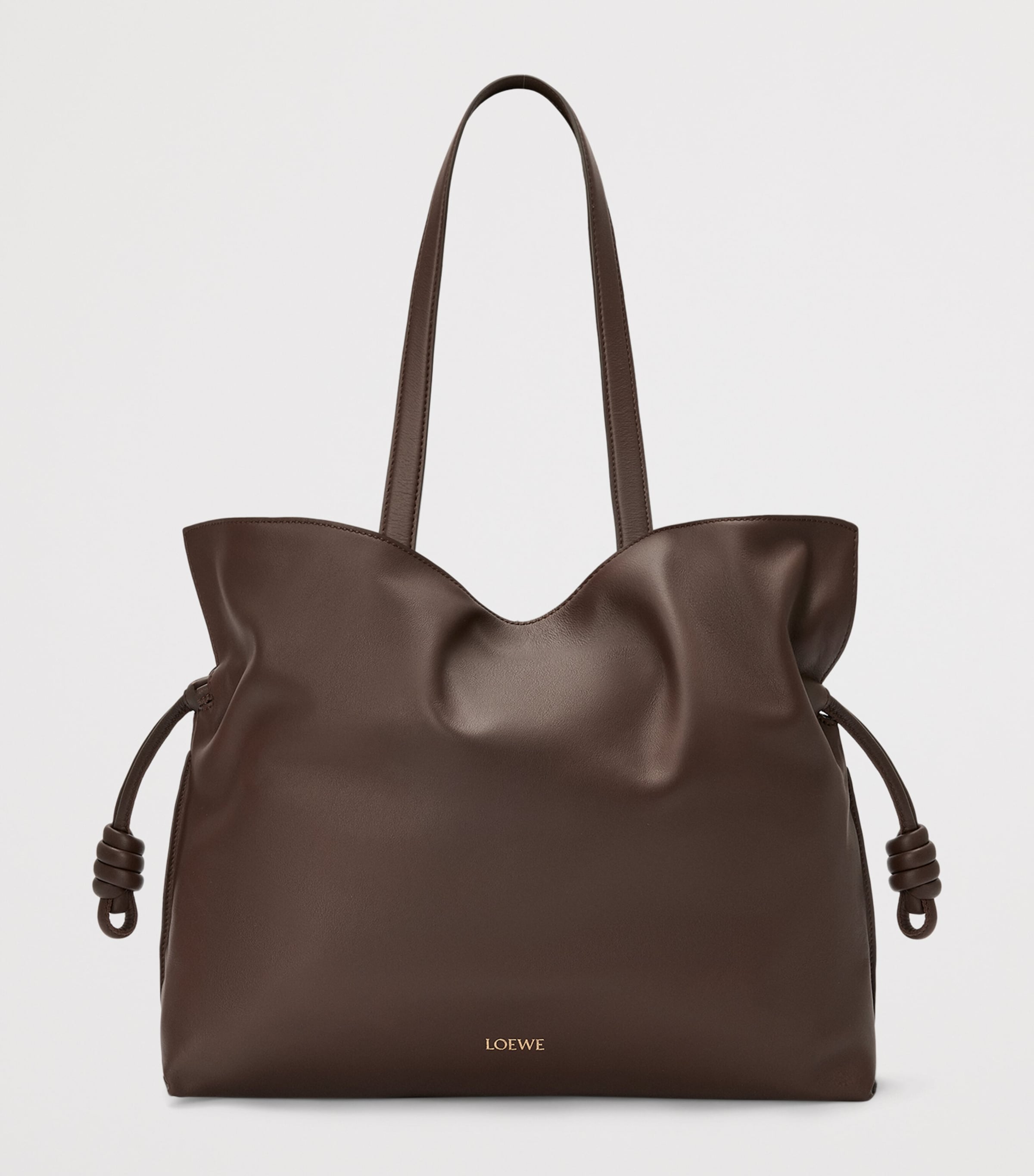 LOEWE Brown Large Leather Flamenco Purse | Harrods US