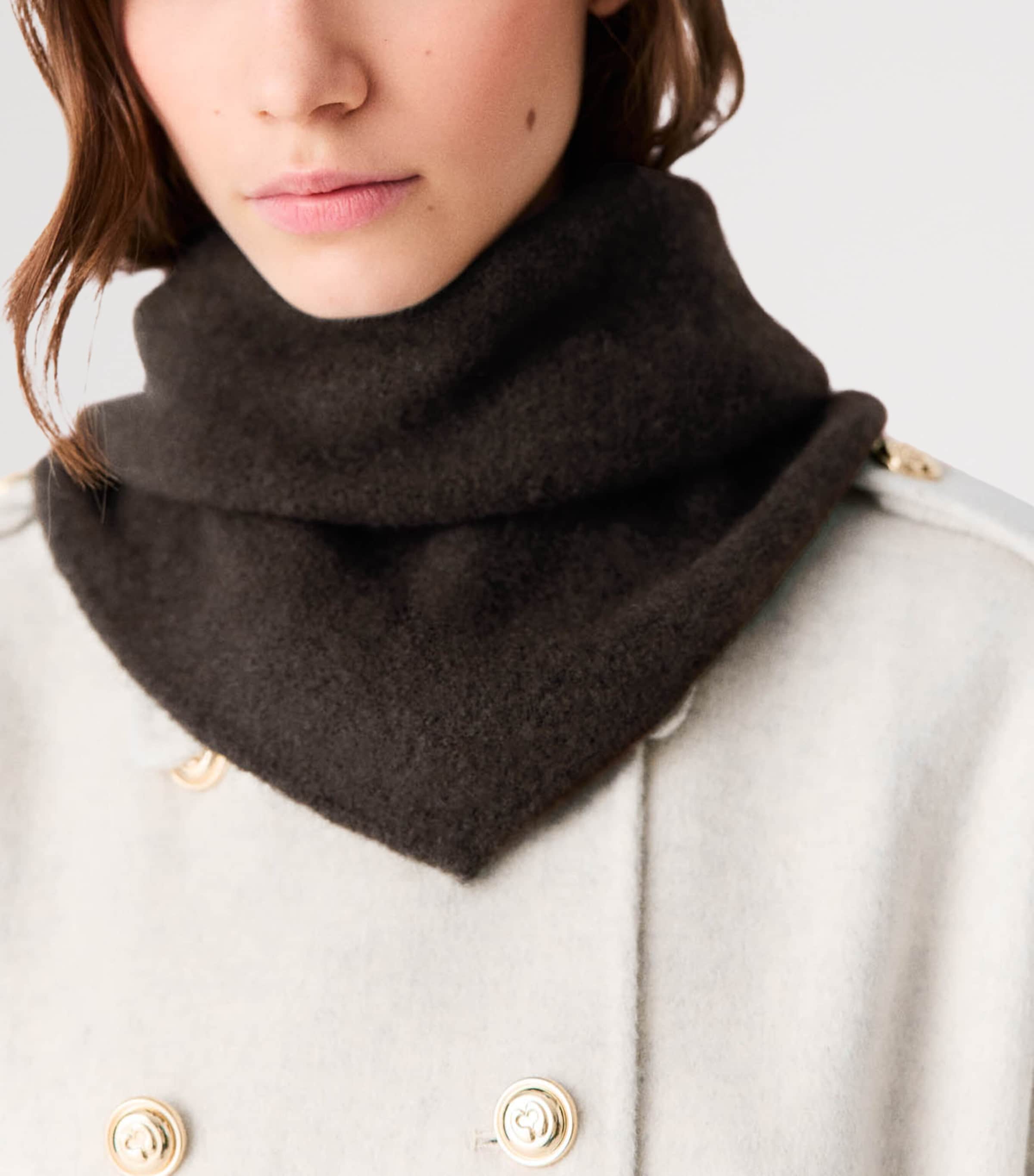 Maje Yak-Blend Scarf Dark Brown Image 7