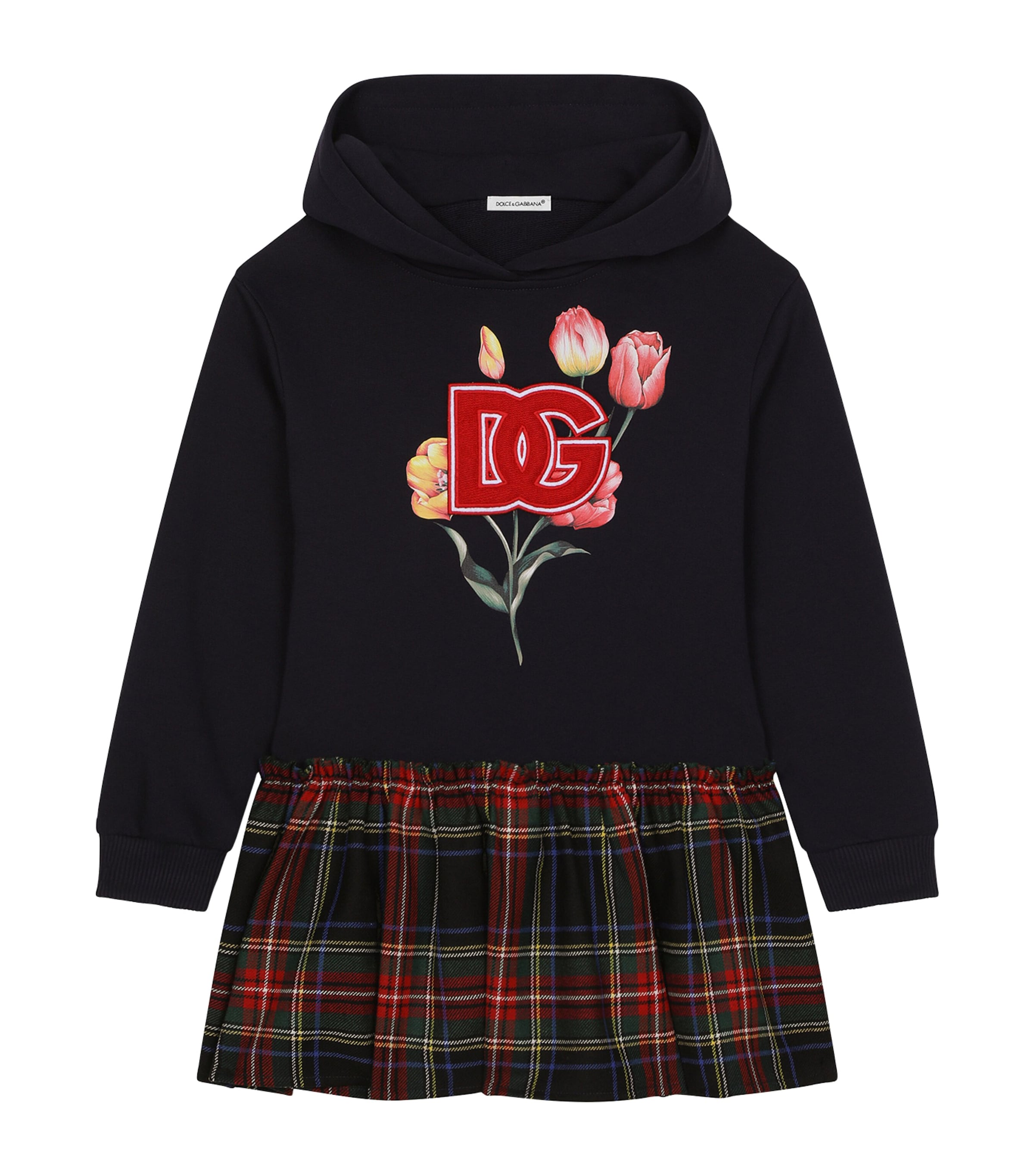 Shop Dolce & Gabbana Cotton-blend Hooded Dress