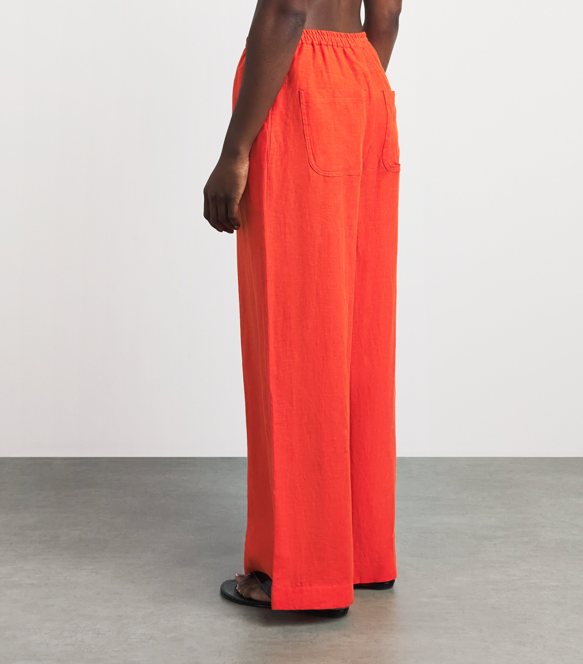 Eres Womens Linen Wide-Leg Trousers Rooibos Image 5