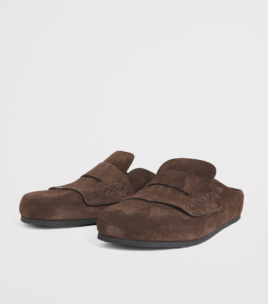 Suede Mule Loafers 880-DARK BROWN Image 3