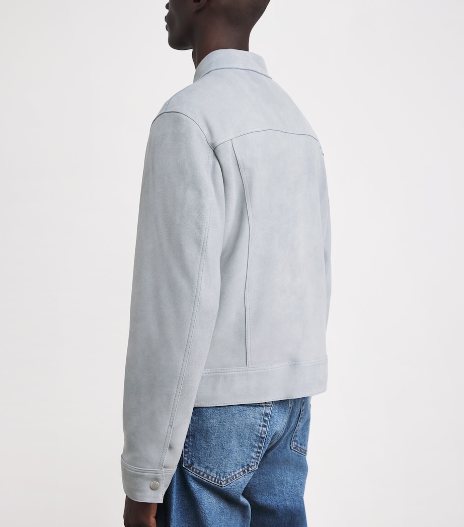Suede Trucker Jacket SMOKY BLUE Image 5