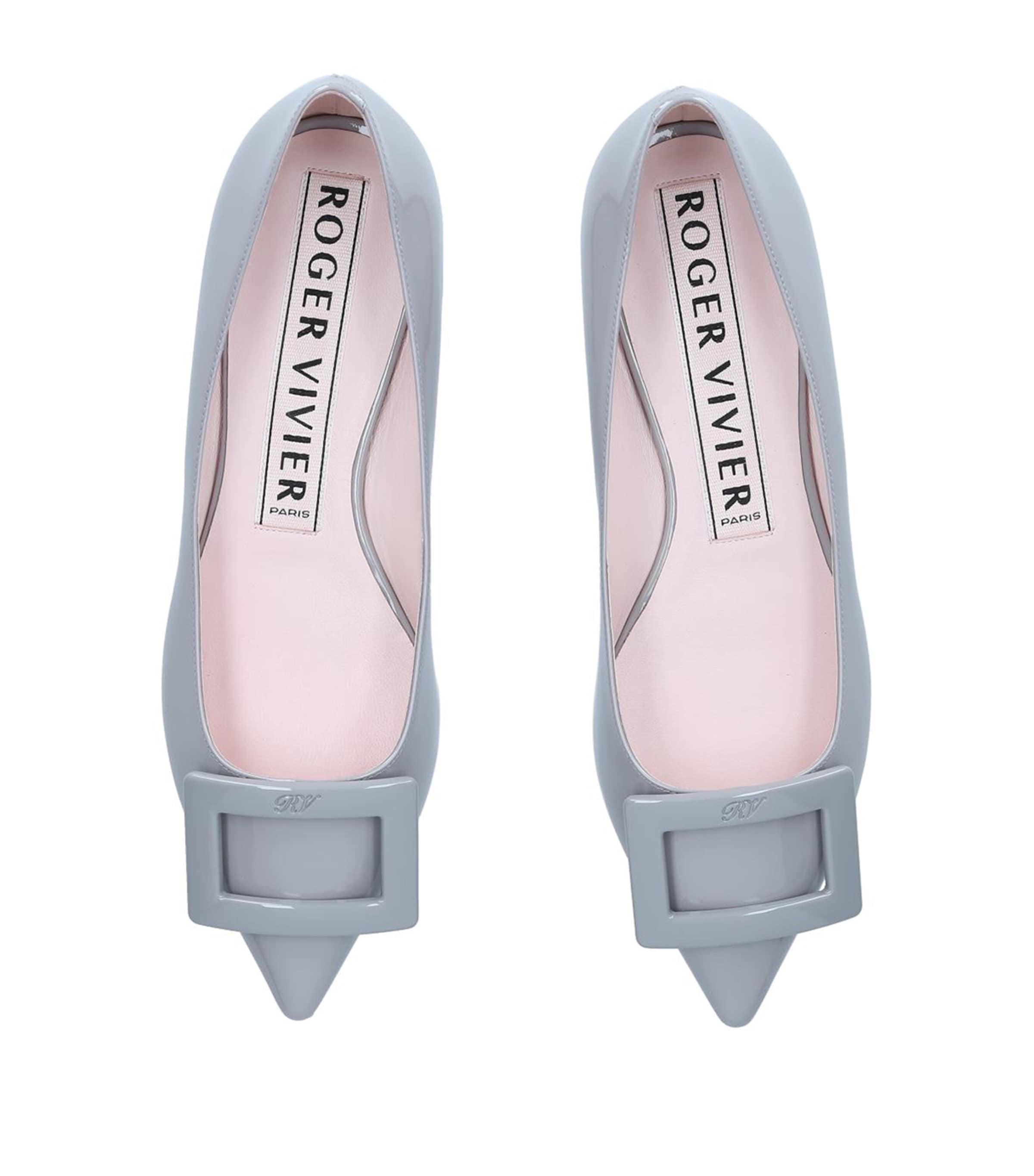 Leather Gommettine Ballet Flats GREY Image 3