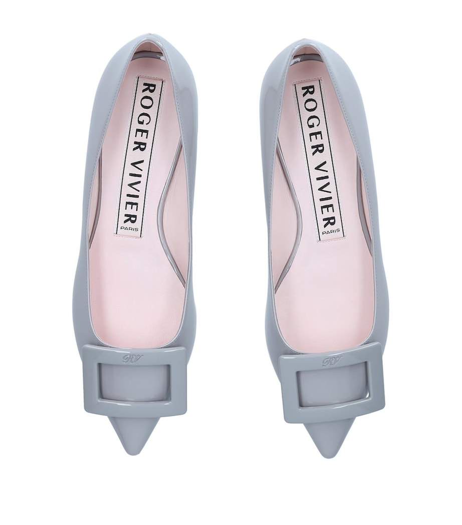 Leather Gommettine Ballet Flats GREY Image 3