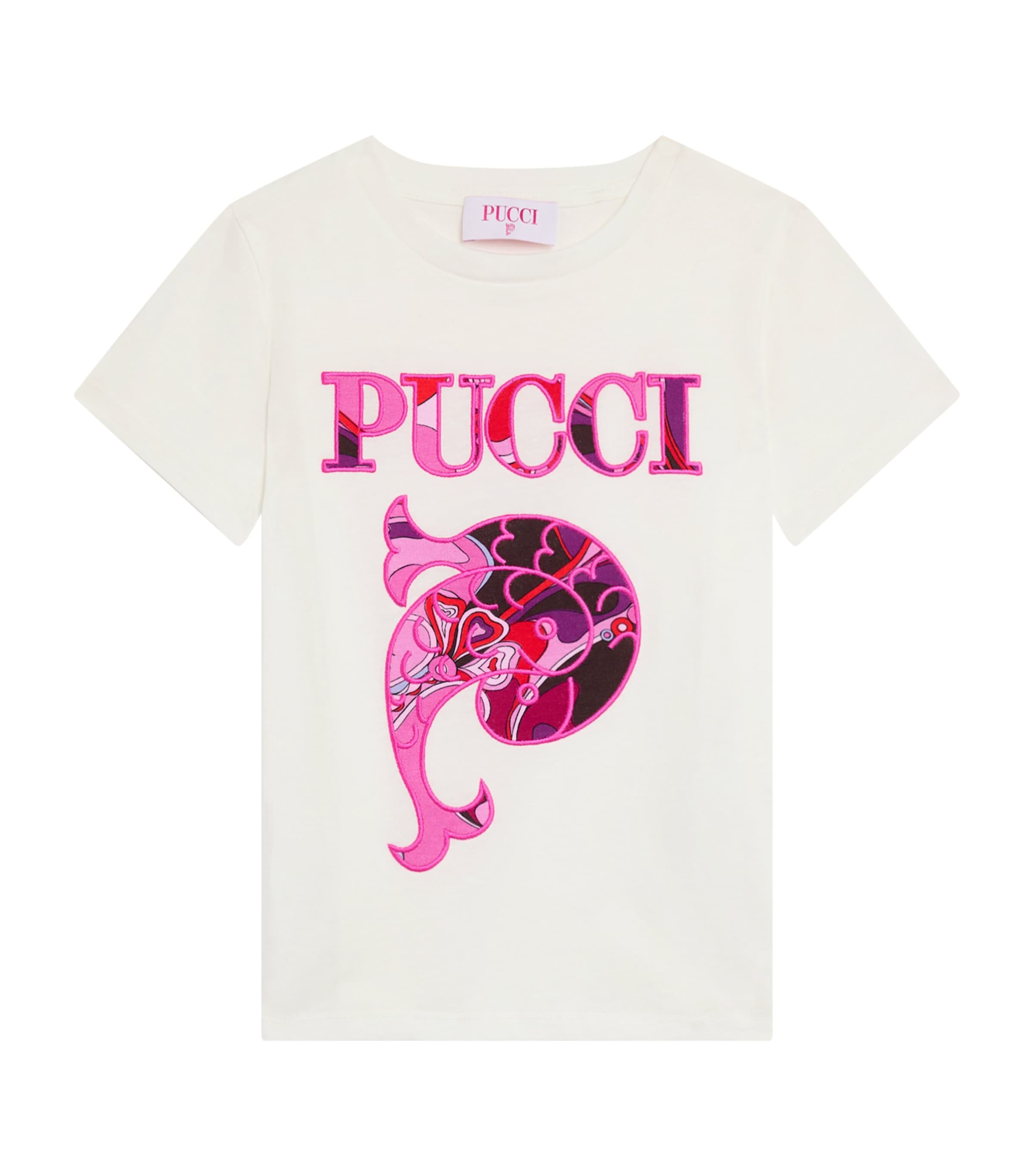 Pucci Junior Cotton Pucci Fish T-shirt In White