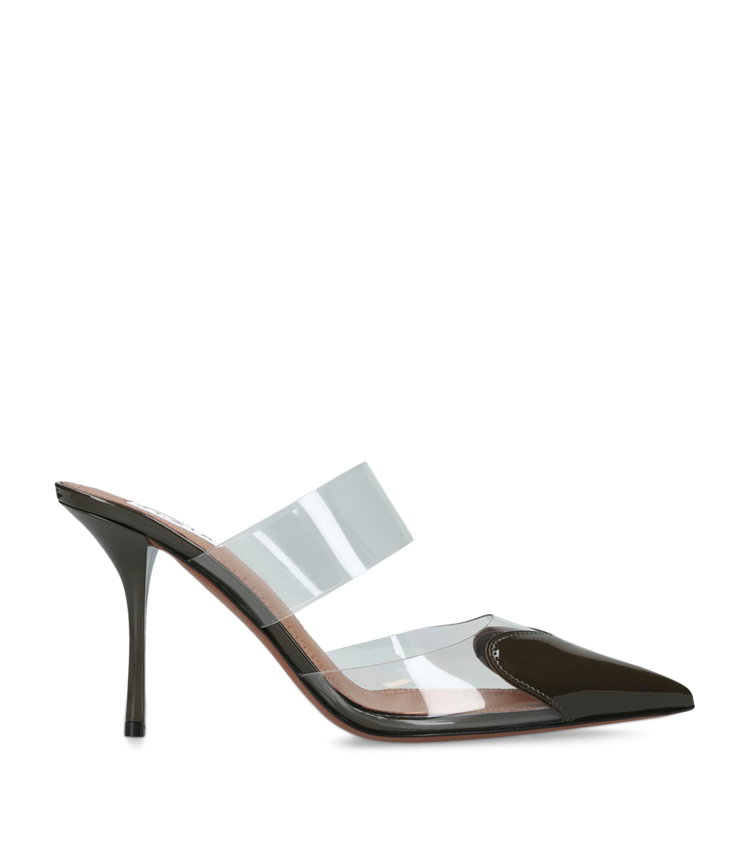 Shop Alaïa Patent Leather Le Coeur Mules 90