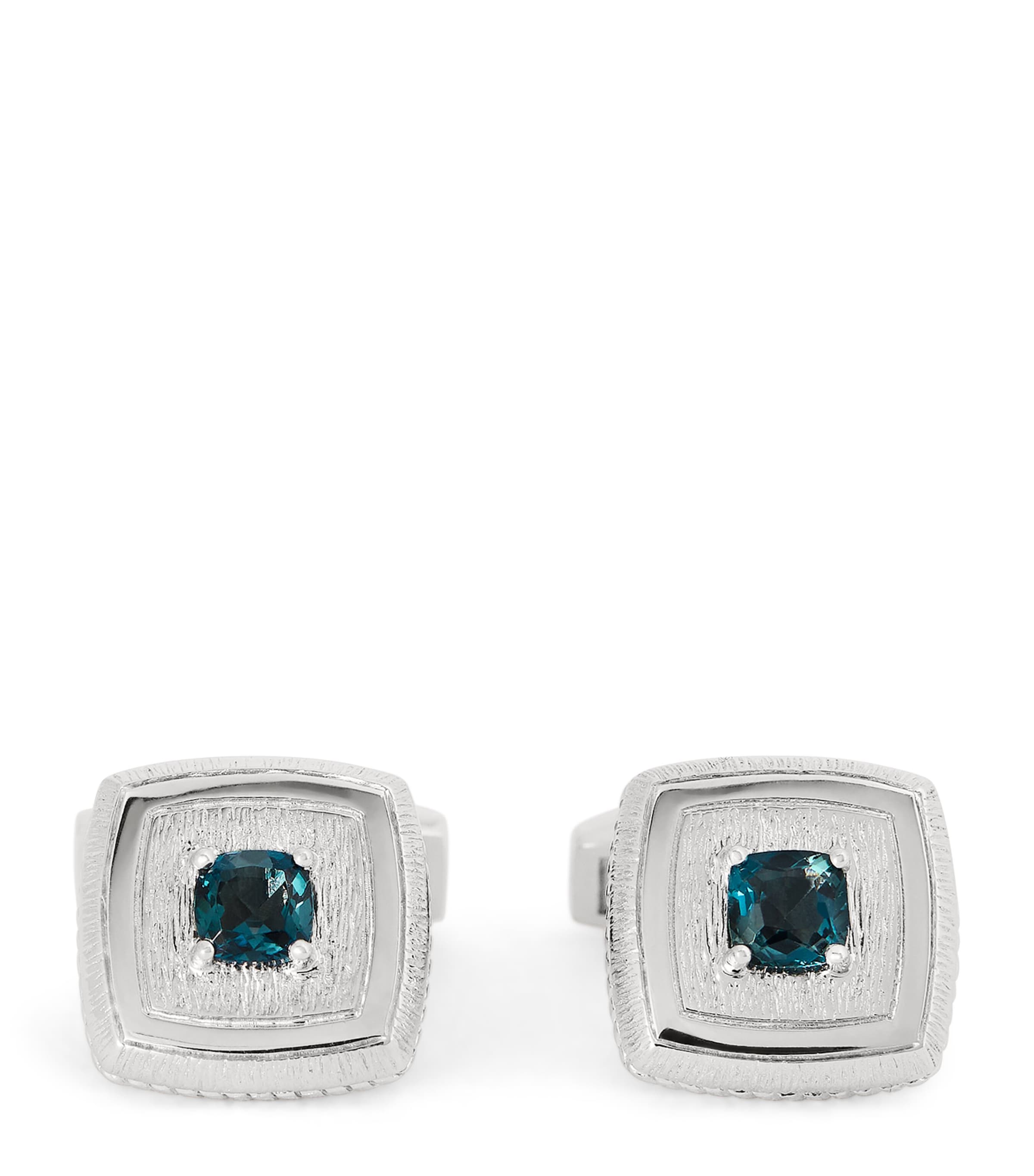 Sterling Silver and Topaz Graffiato Cufflinks