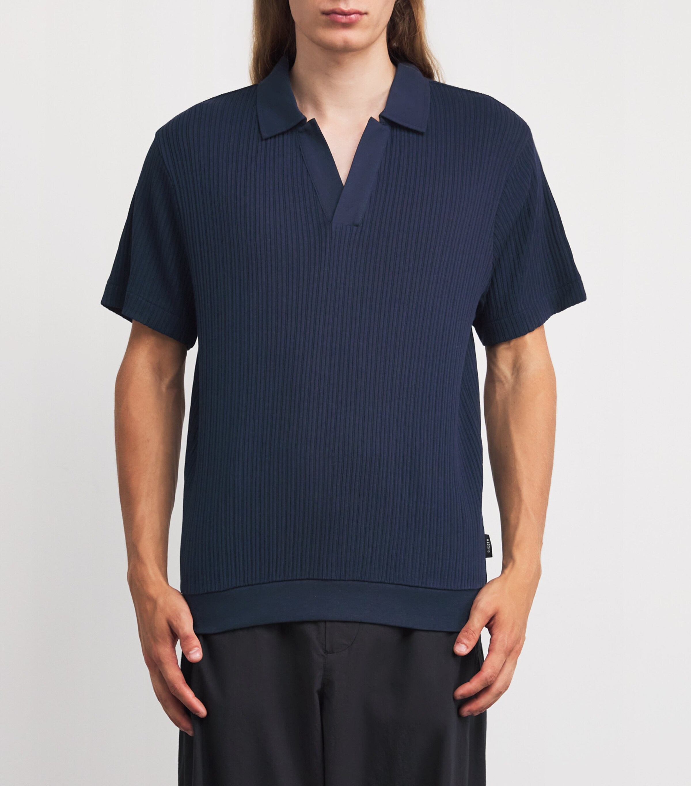 Oliver Spencer Mens Organic Cotton Polo Shirt Navy Image 3