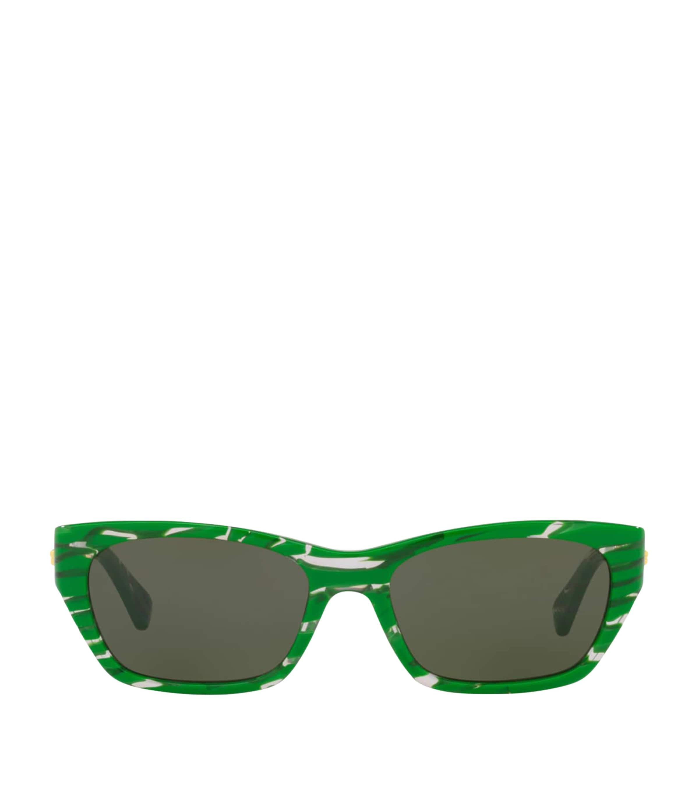 Bottega Veneta Rectangular Sunglasses In Green