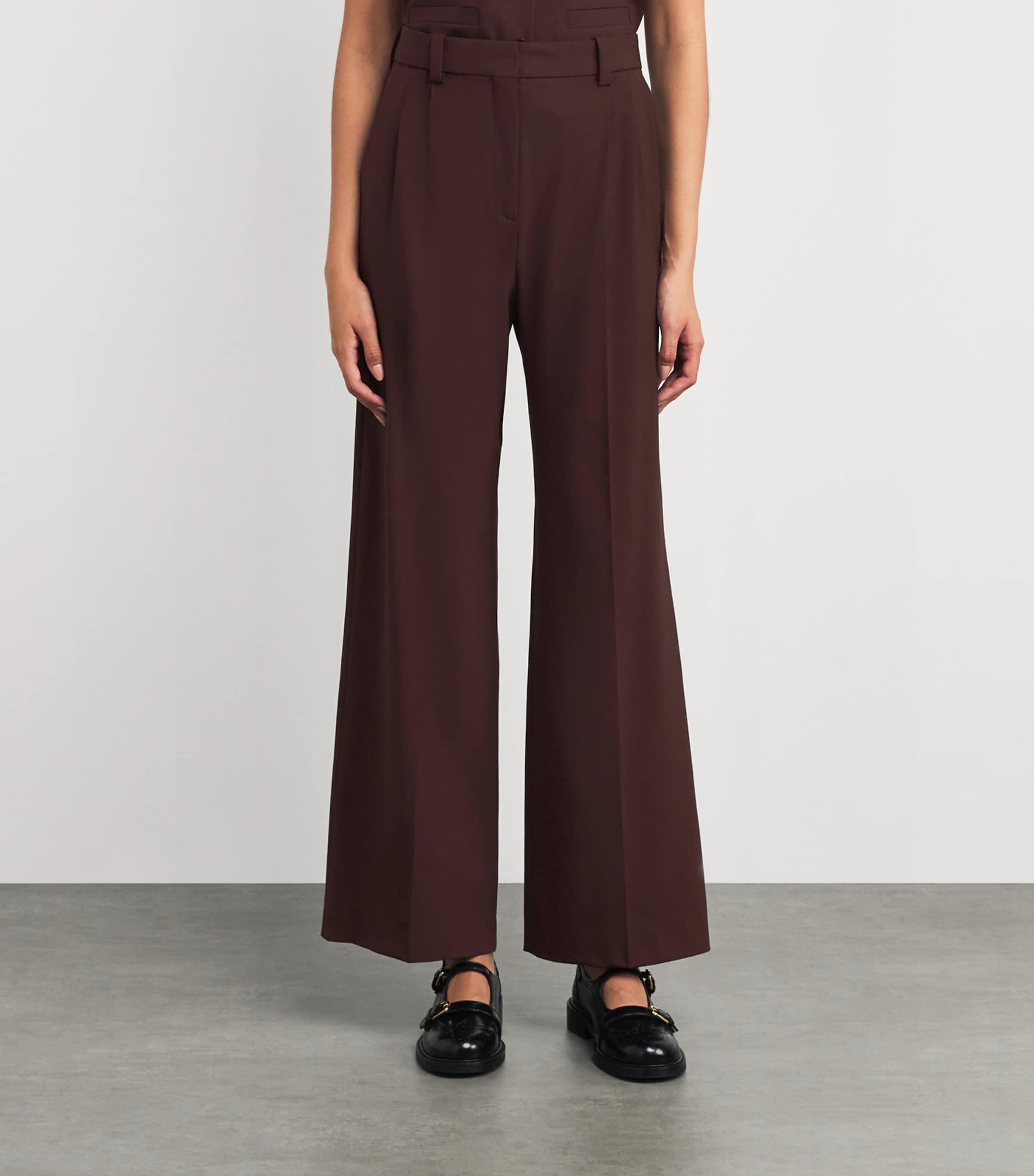 Wool-Blend Tailored Trousers BURGUNDY Image 3