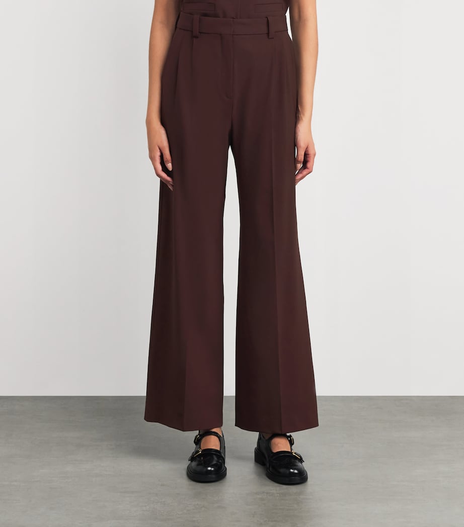 Wool-Blend Tailored Trousers BURGUNDY Image 3