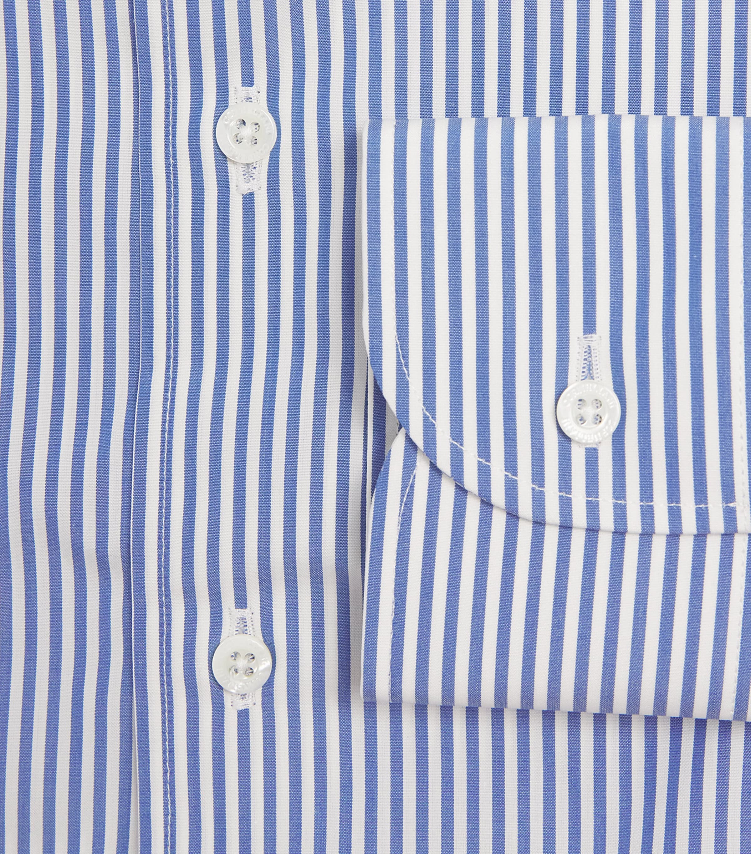 Corneliani Mens Cotton Stripe Shirt Blue Image 6