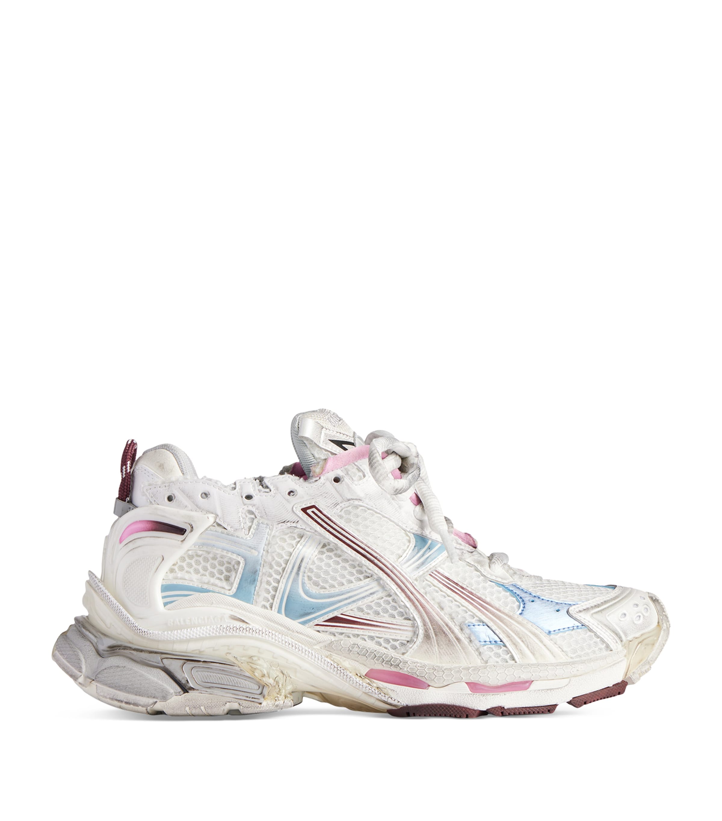 Balenciaga Sneaker Runner White Blue Pink Brown In Pink