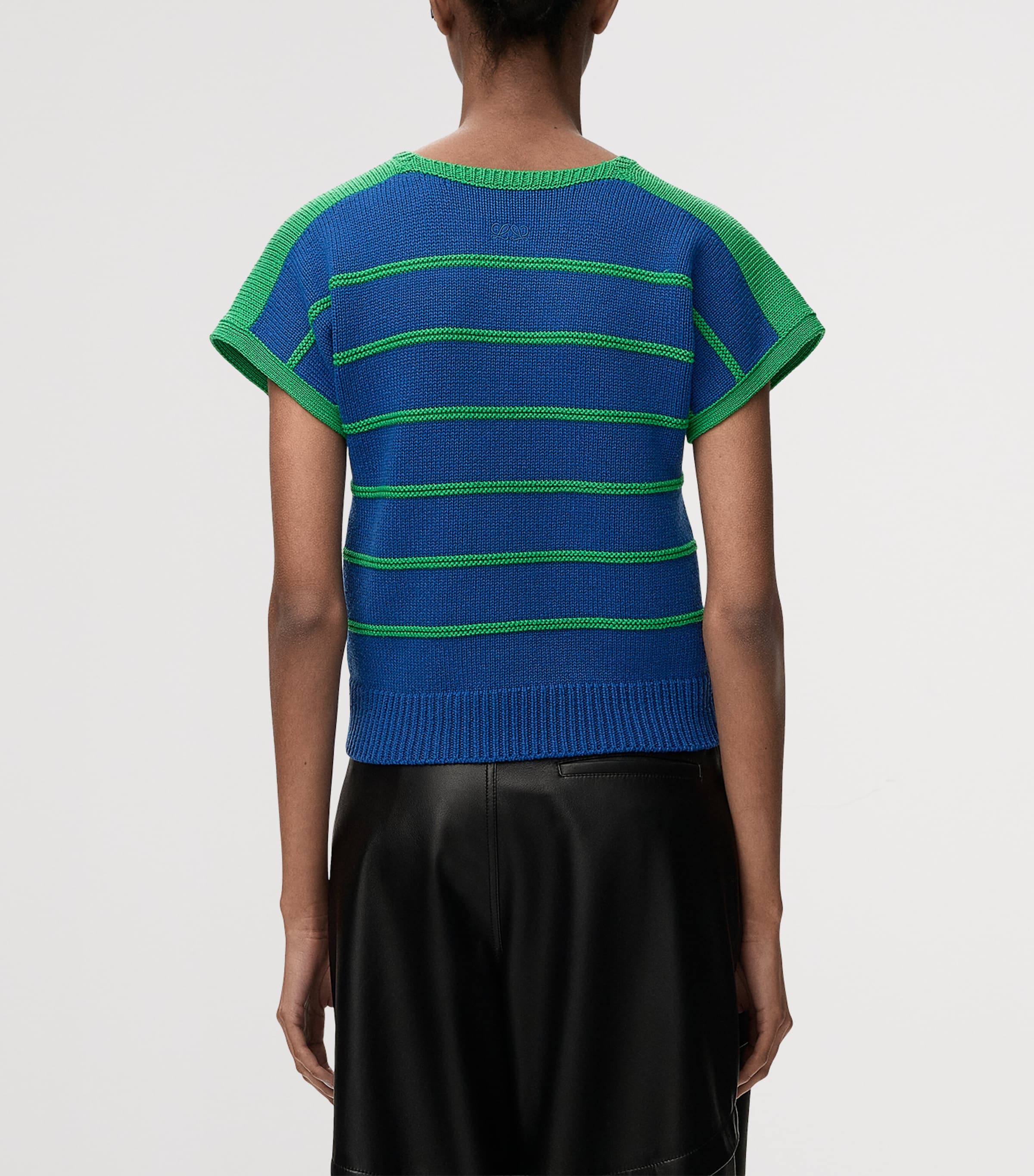 LOEWE Womens Cotton-Wool Stripe Sweater Blue/green Image 4