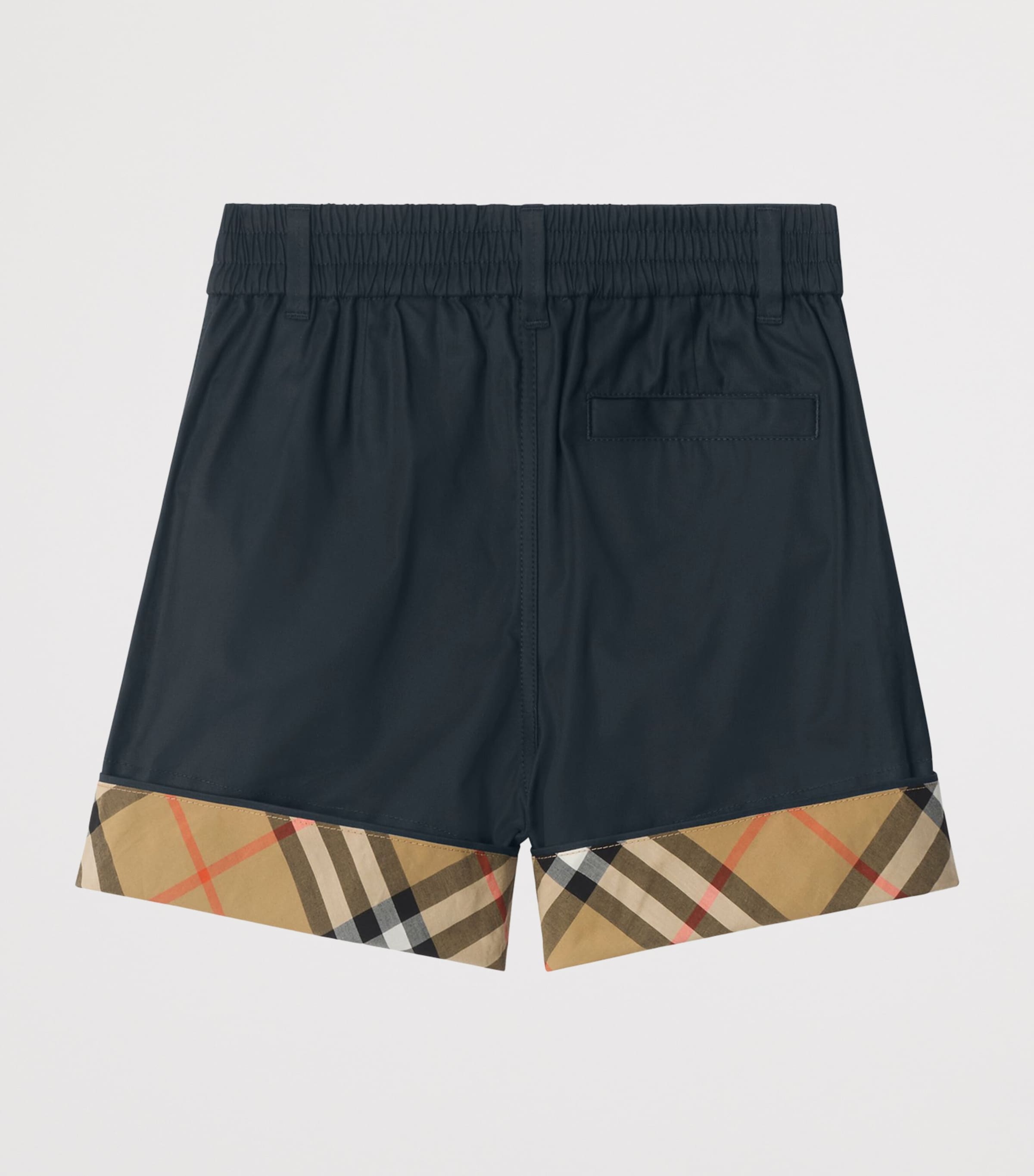 Cotton Check-Cuff Shorts (3-12 Years) NAVY BLACK Image 2