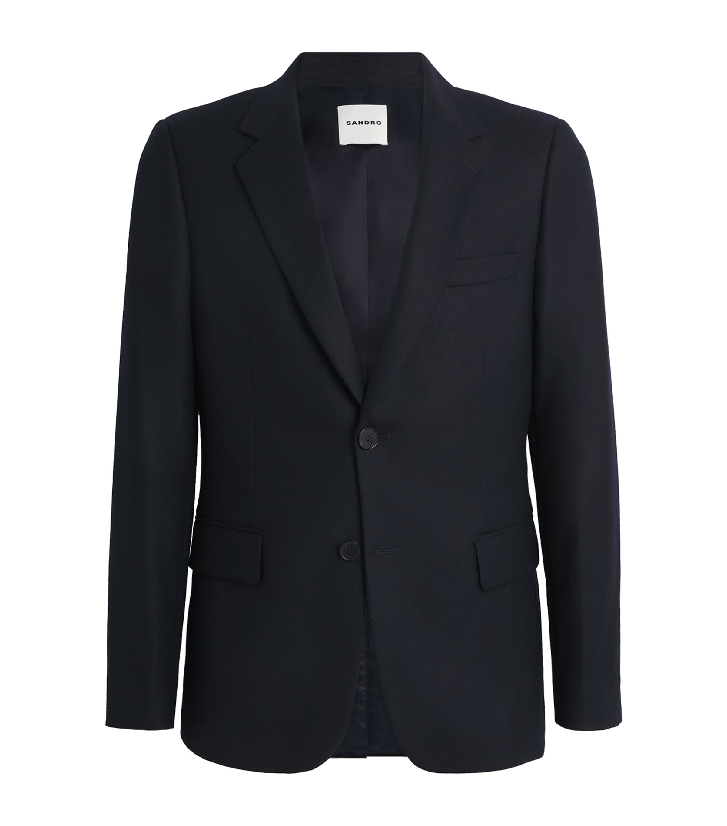 Sandro Virgin Wool Blazer In Blue