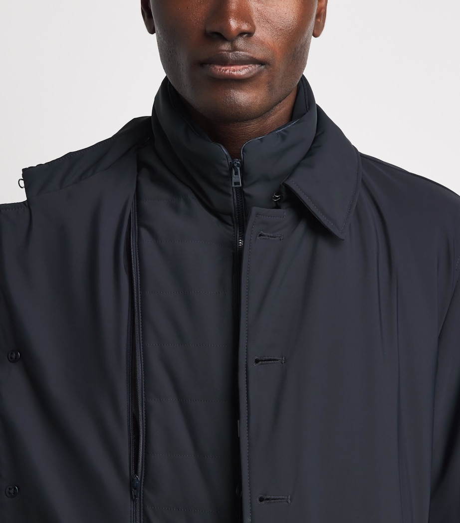 Herno Mens Washington Raincoat Blu Navy Image 3
