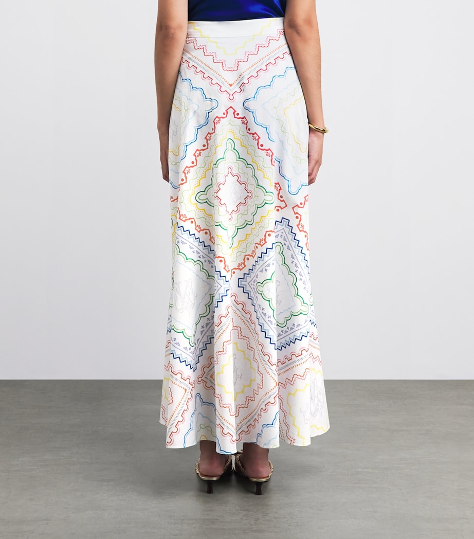 Mary Katrantzou Womens Cotton-Blend Como Maxi Dress Blanchetto Image 5