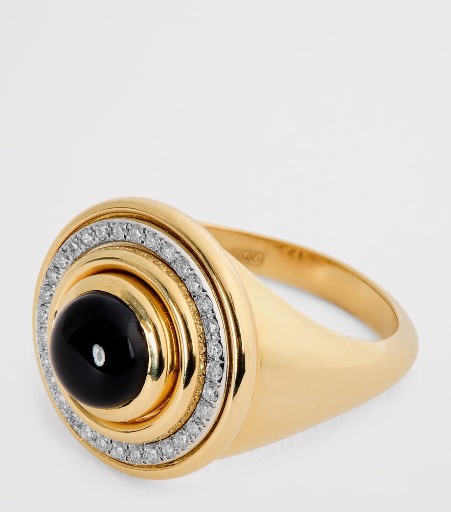 Yellow Gold and Diamond Lot N*91 Mimette Signet Pinky Ring YELLOW GOLD Image 5