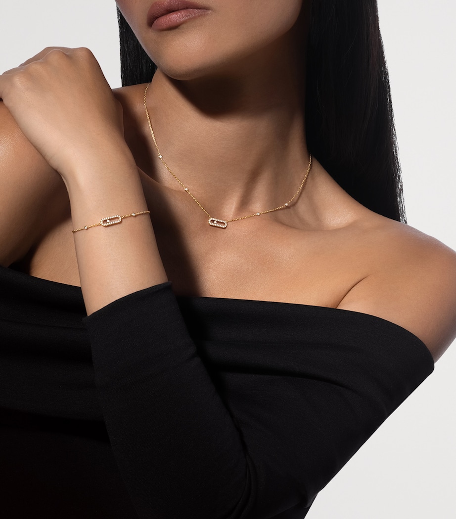 Messika Move Uno Yellow Gold and Diamond Pavé Necklace (0.22ct) Yellow Gold Image 2