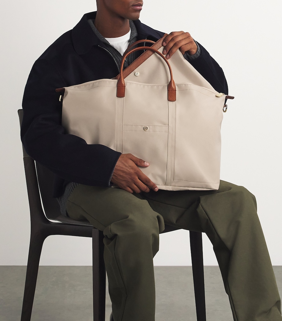 Nylon Overnight Tote Bag NEUTRAL Image 6