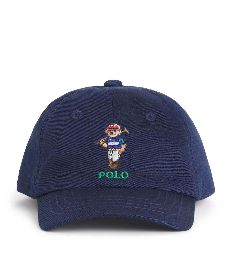 Cotton Polo Bear Baseball Cap (3-9 Months) BEARNAVY Image 1