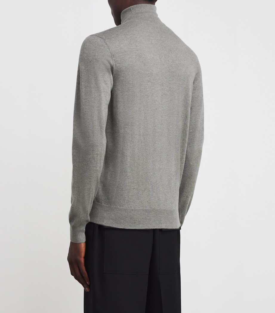 Ralph Lauren Purple Label Mens Cashmere Roll-Neck Sweater Cls Lt Grey Heather Image 4