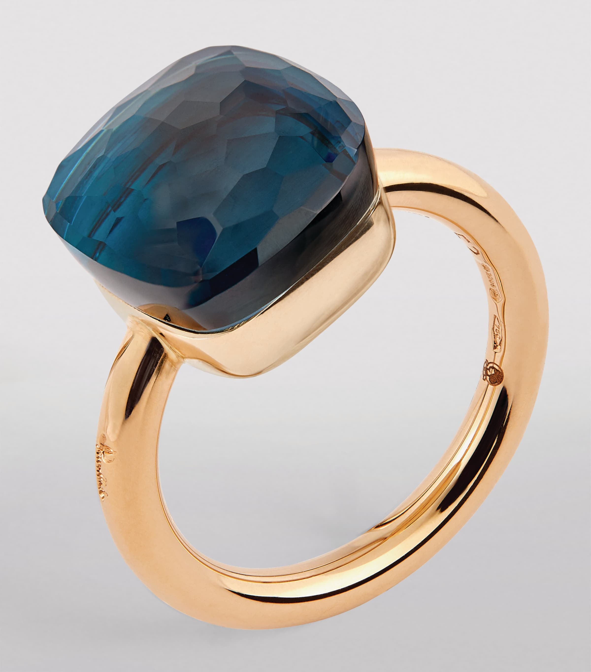 Mixed Gold and Blue London Topaz Nudo Maxi Ring 000TL Image 2