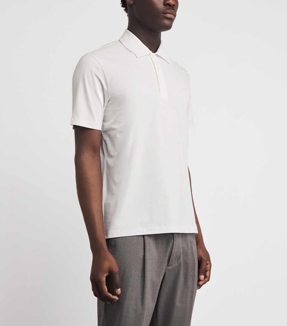 Herno Mens Stretch-Cotton Polo Shirt White Image 4