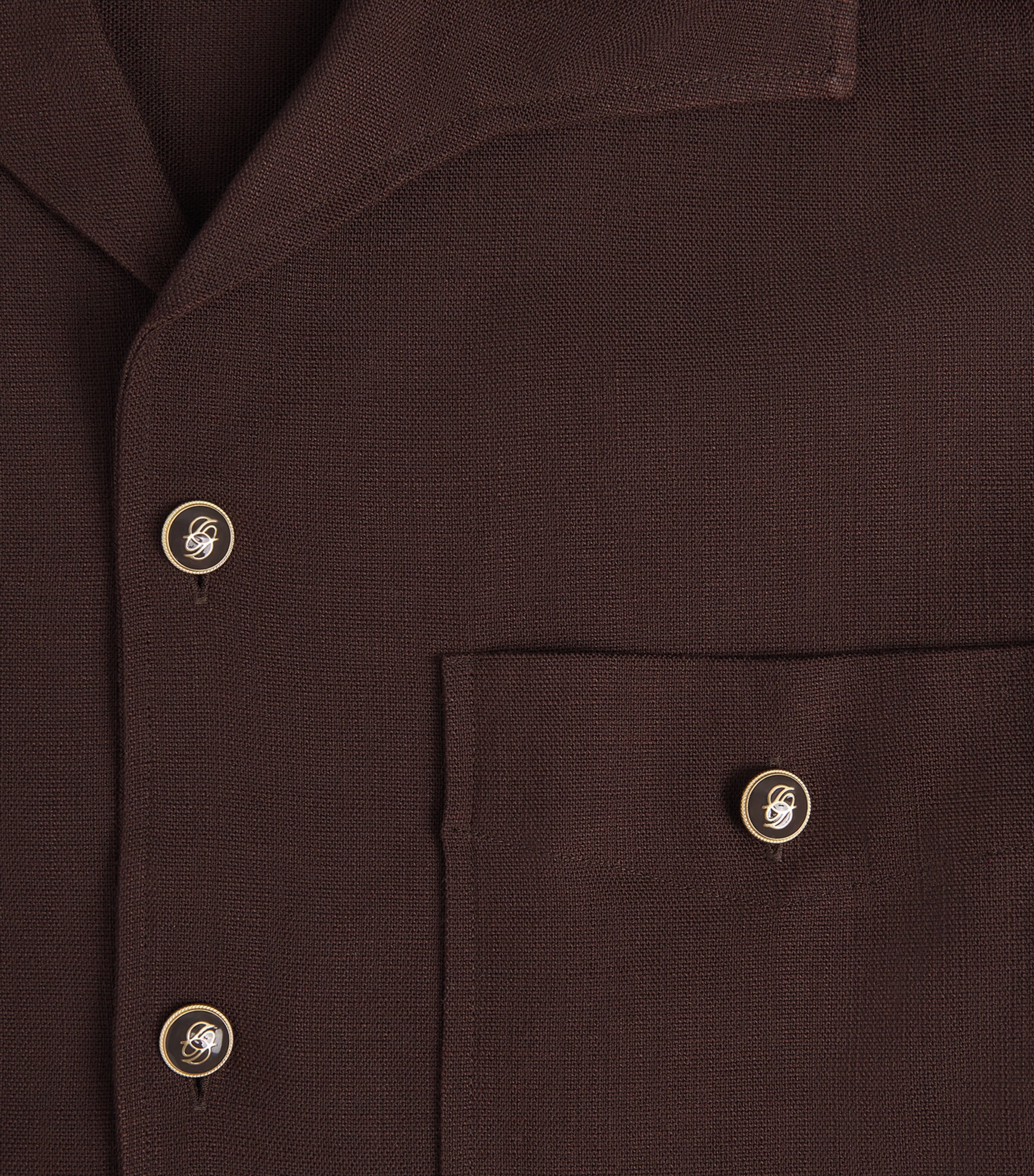 Drôle De Monsieur Mens Camp-Collar Shirt Brown Image 6