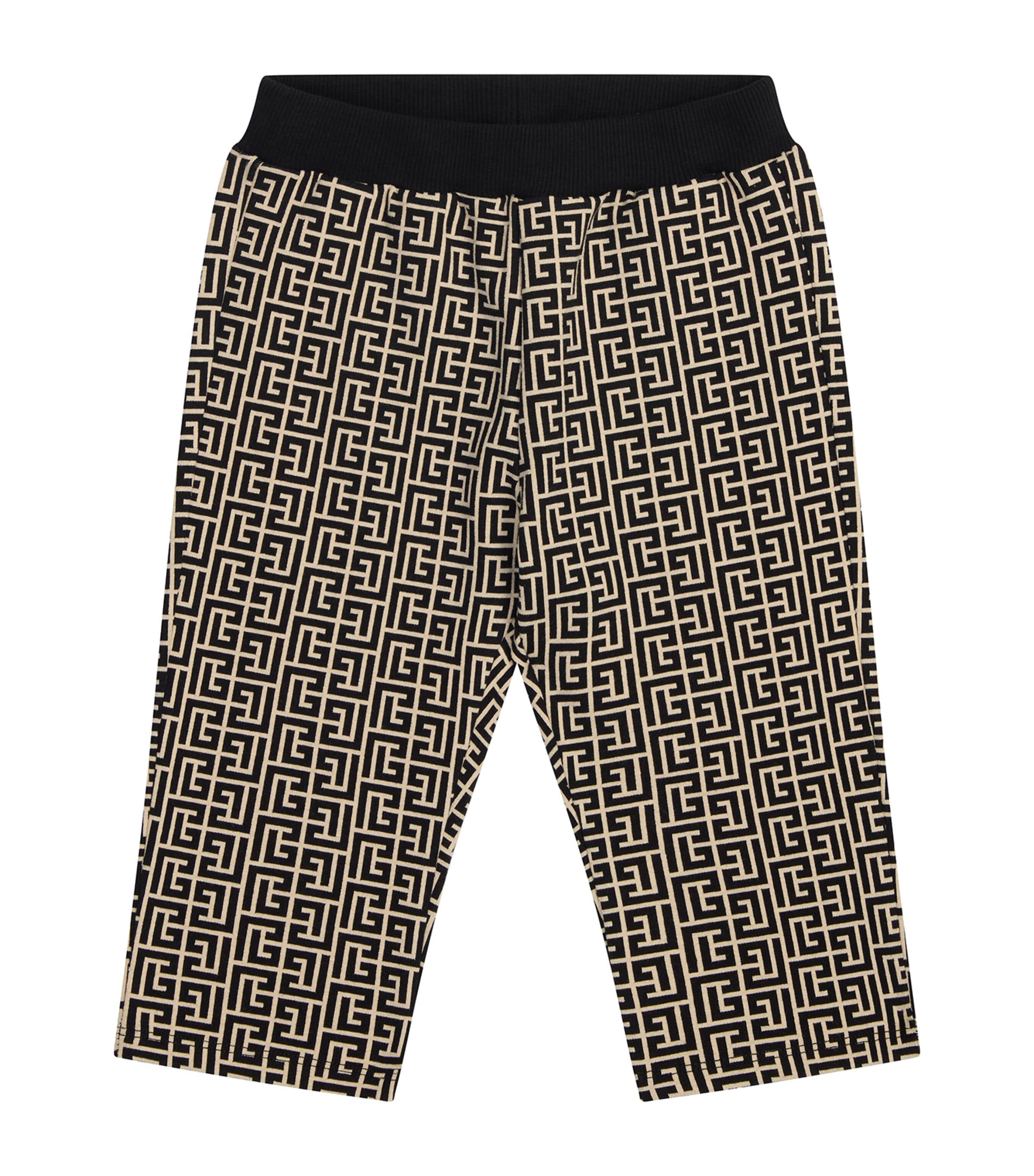 Balmain Pattern Print Sweatpants In Black