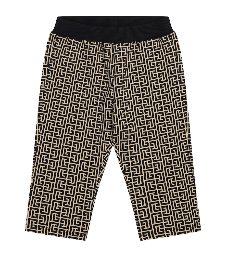 Pattern Print Sweatpants (6-36 Months) 106NECREAM-/BLACK Image 1