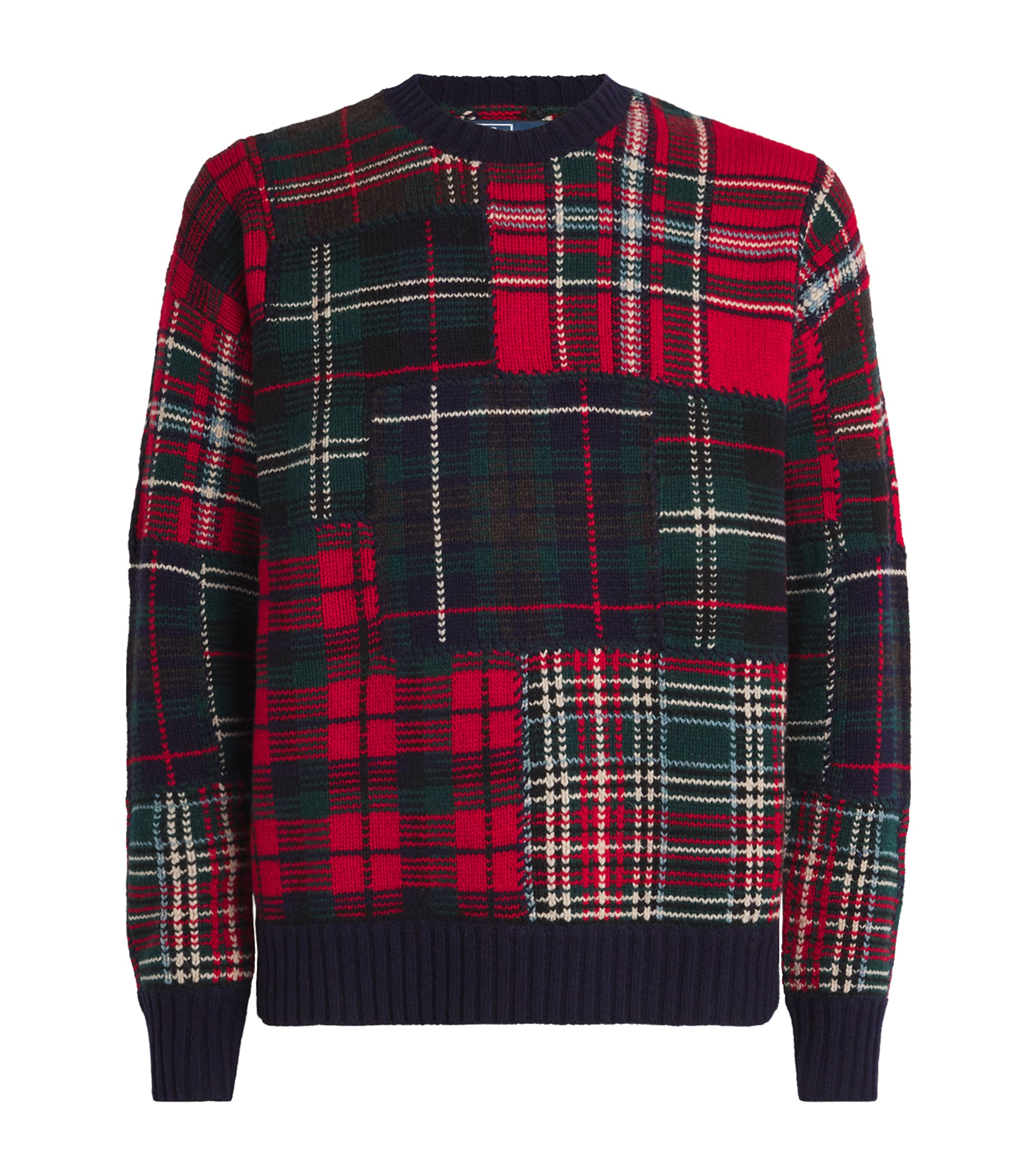 Wool-Blend Patchwork Sweater BLUE Image 1