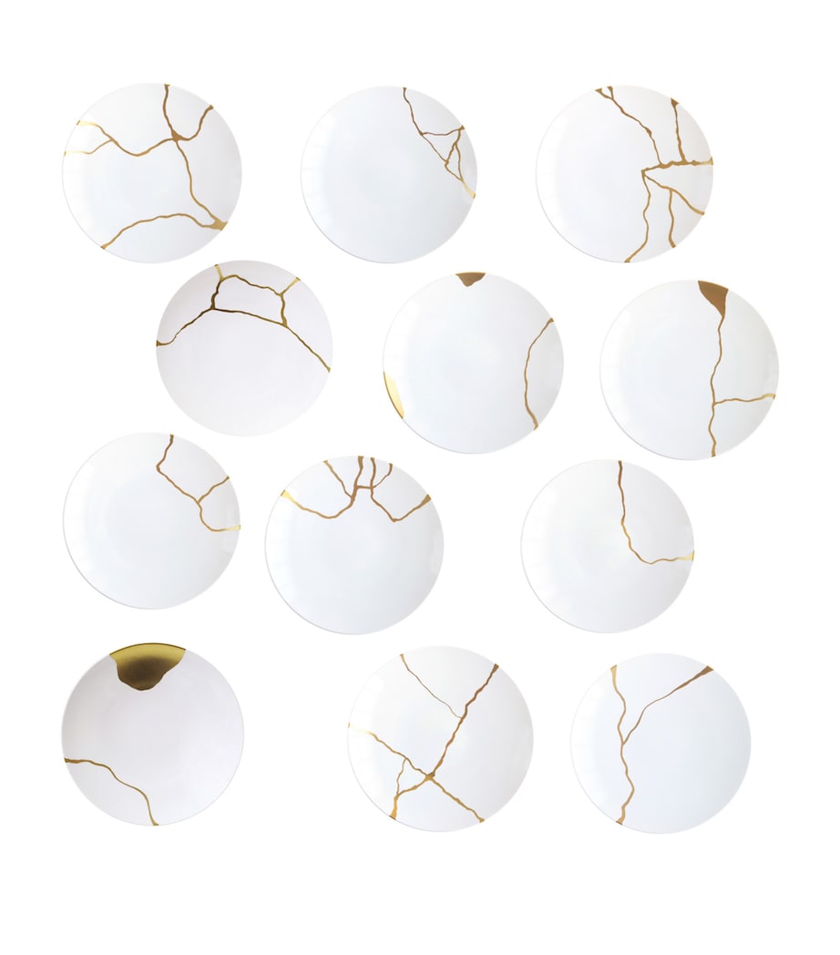 Bernardaud Set of 12 Kintsugi Dinner Plates (26cm) Or Image 1