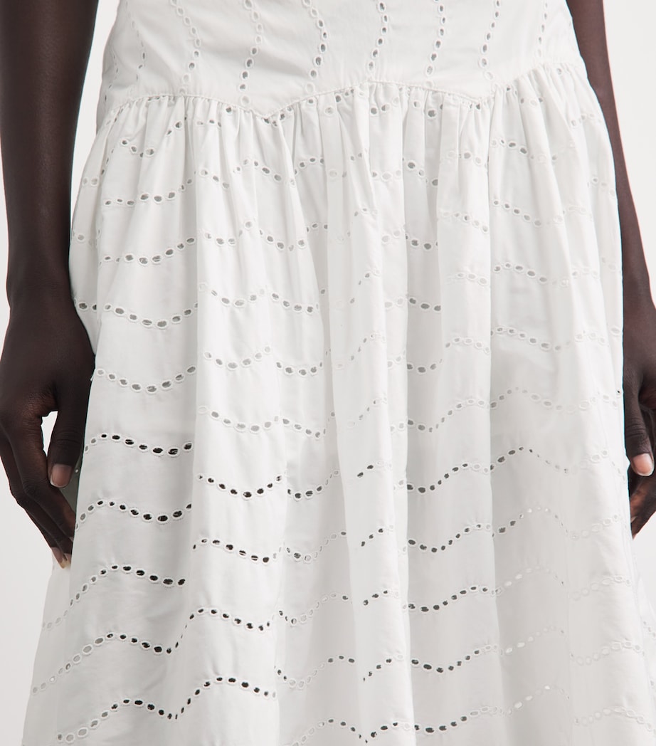 Polo Ralph Lauren Womens Cotton Eyelet Maxi Skirt White Image 3