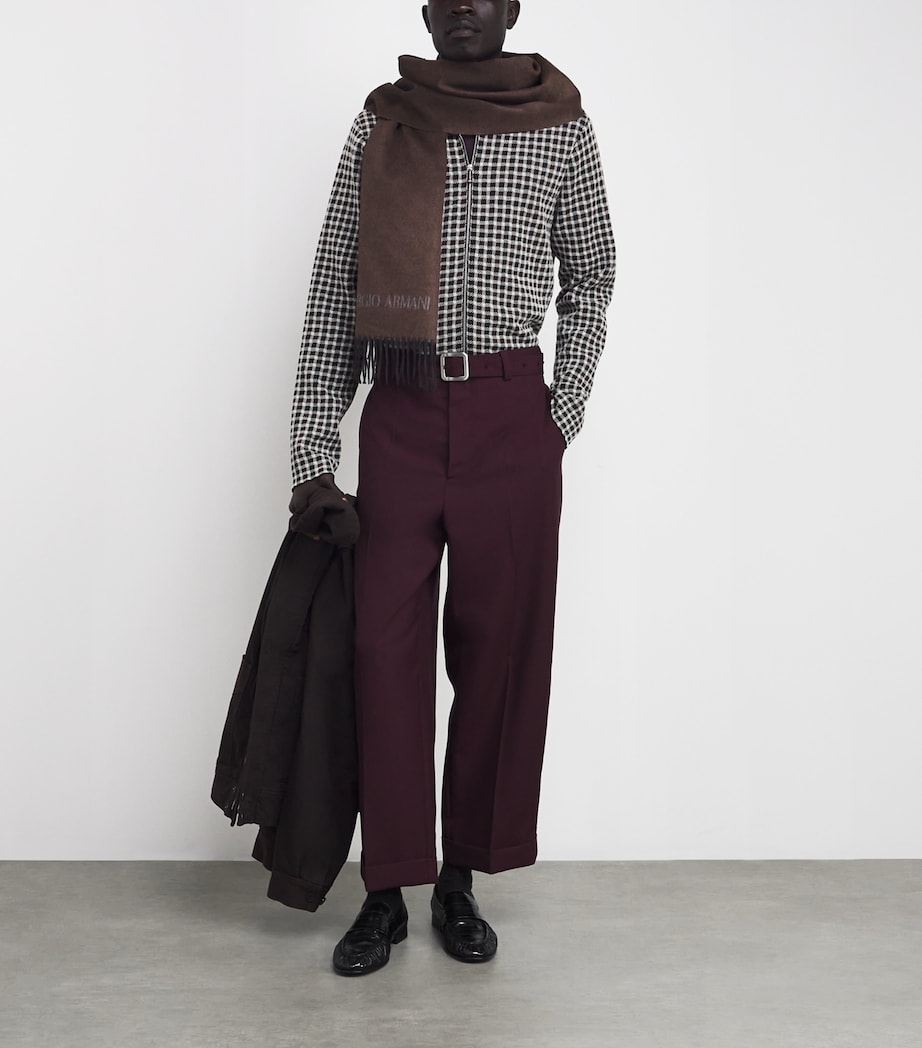 Silk-Cashmere Fringe Scarf F6045 Image 2