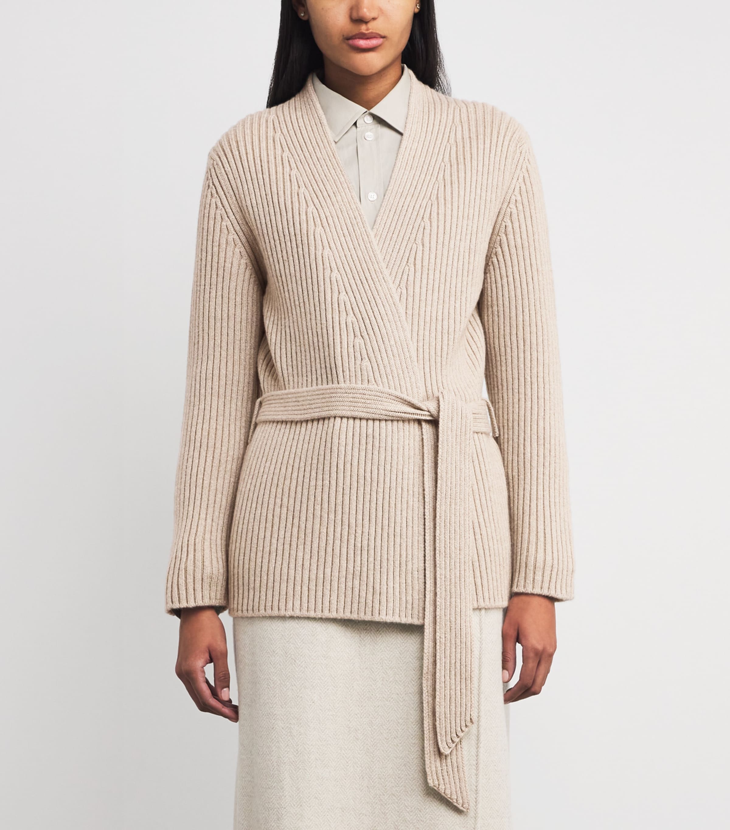 Cashmere Longline Cardigan DARK MEDIUM DYED Image 3