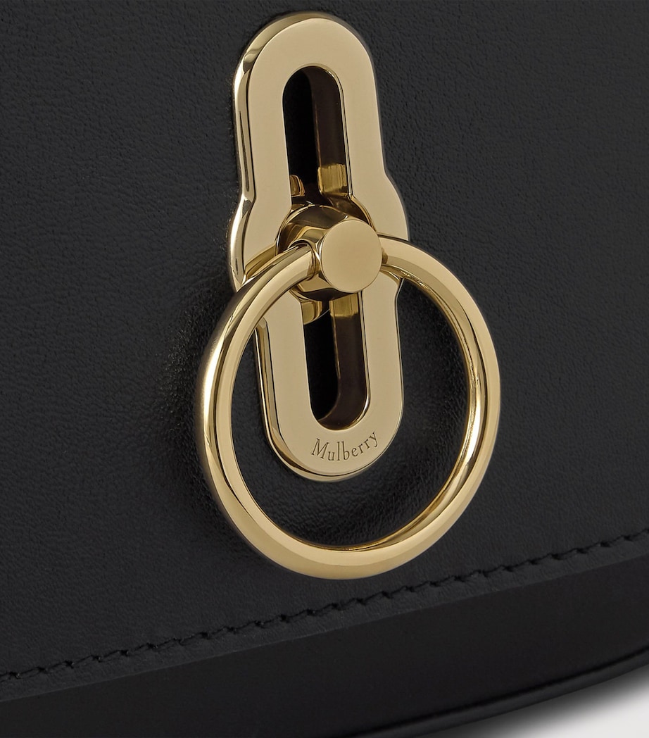 Mulberry Small Leather Amberley Top-Handle Bag Black Image 4