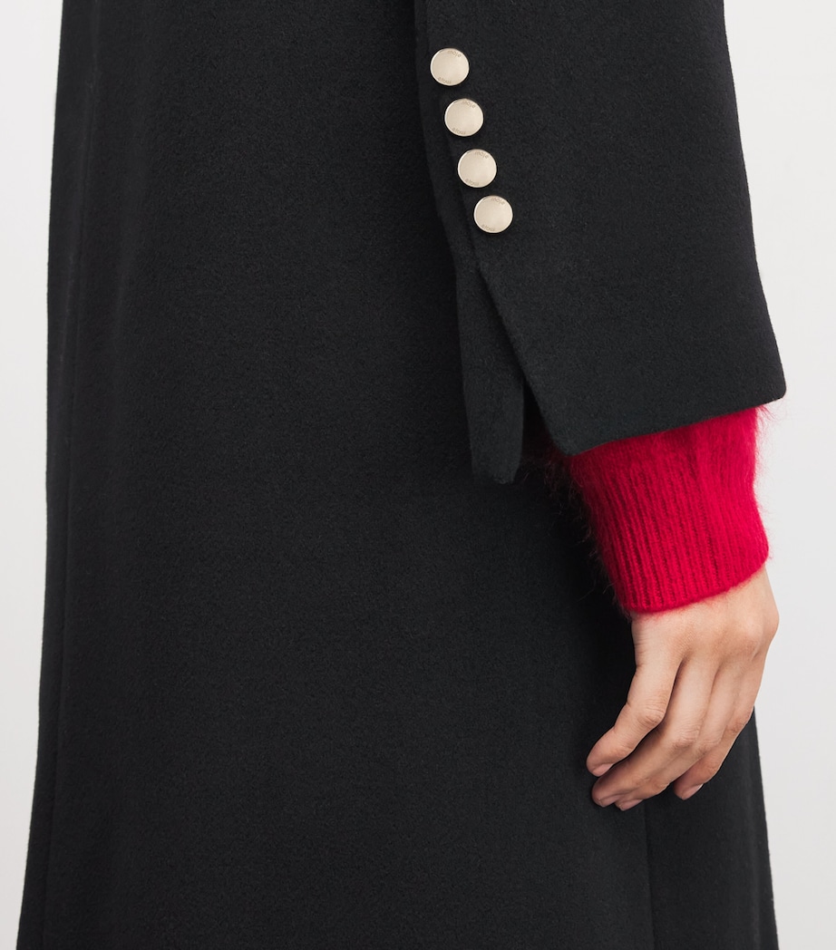 Wool-Blend Double-Breasted Pea Coat BLACK Image 6