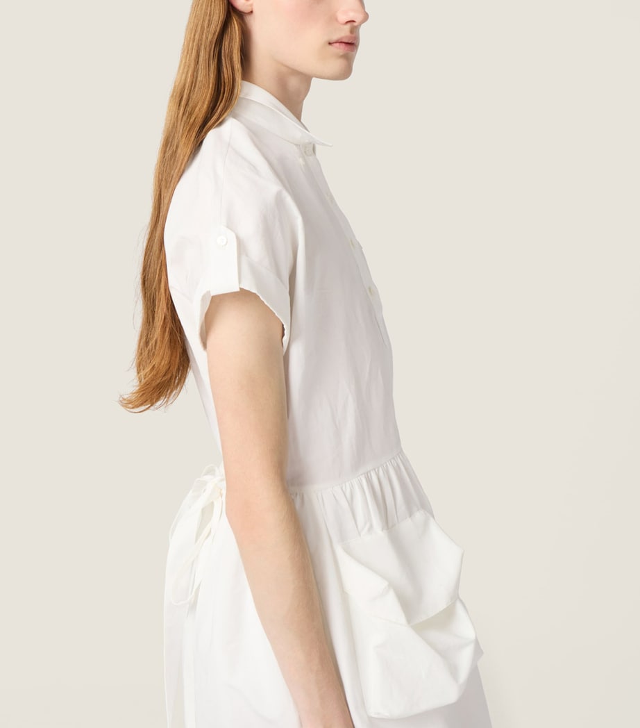 Miu Miu Womens Cotton-Linen Mini Dress White Image 5