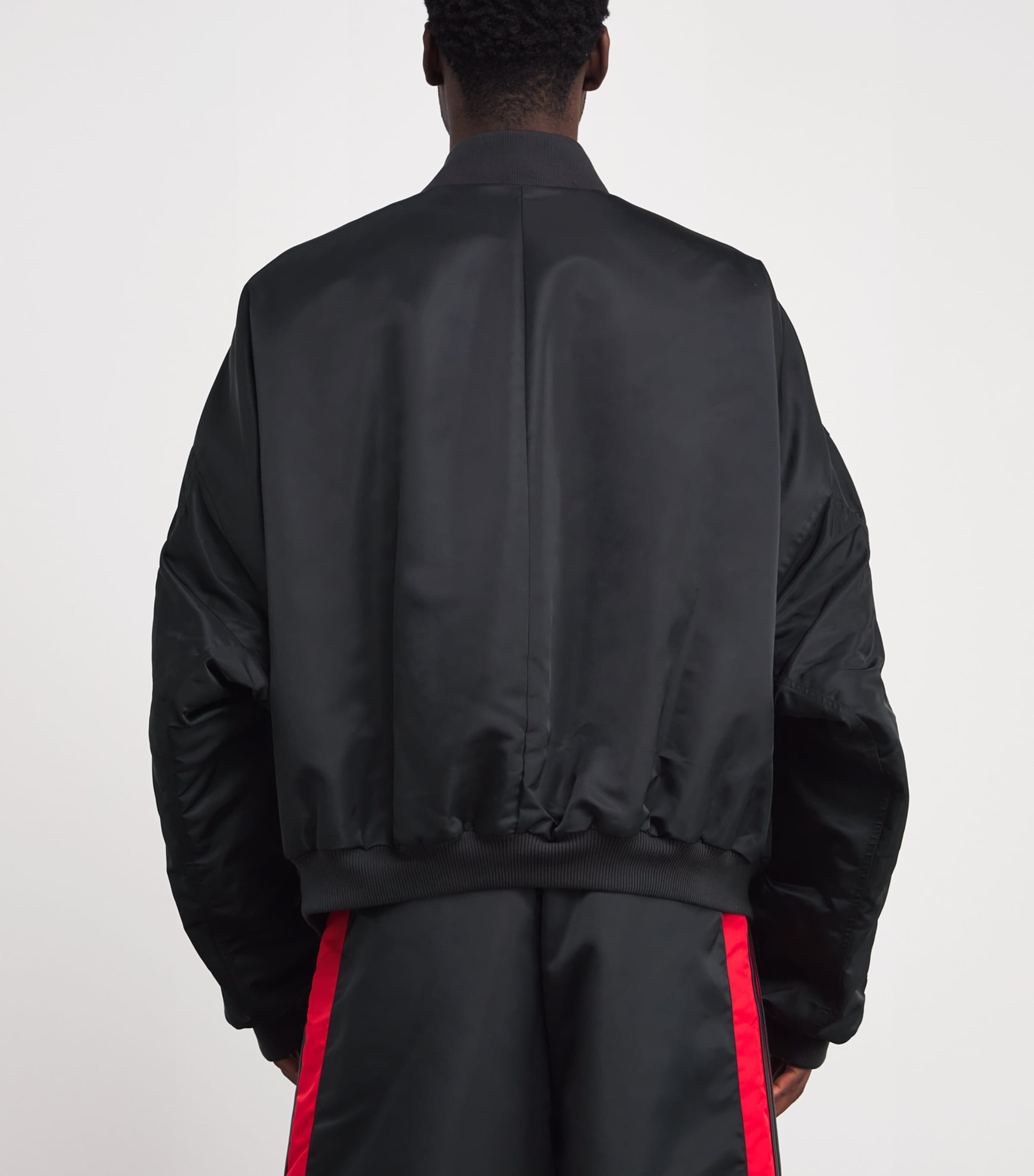 x adidas Satin Bomber Jacket BLACK Image 4