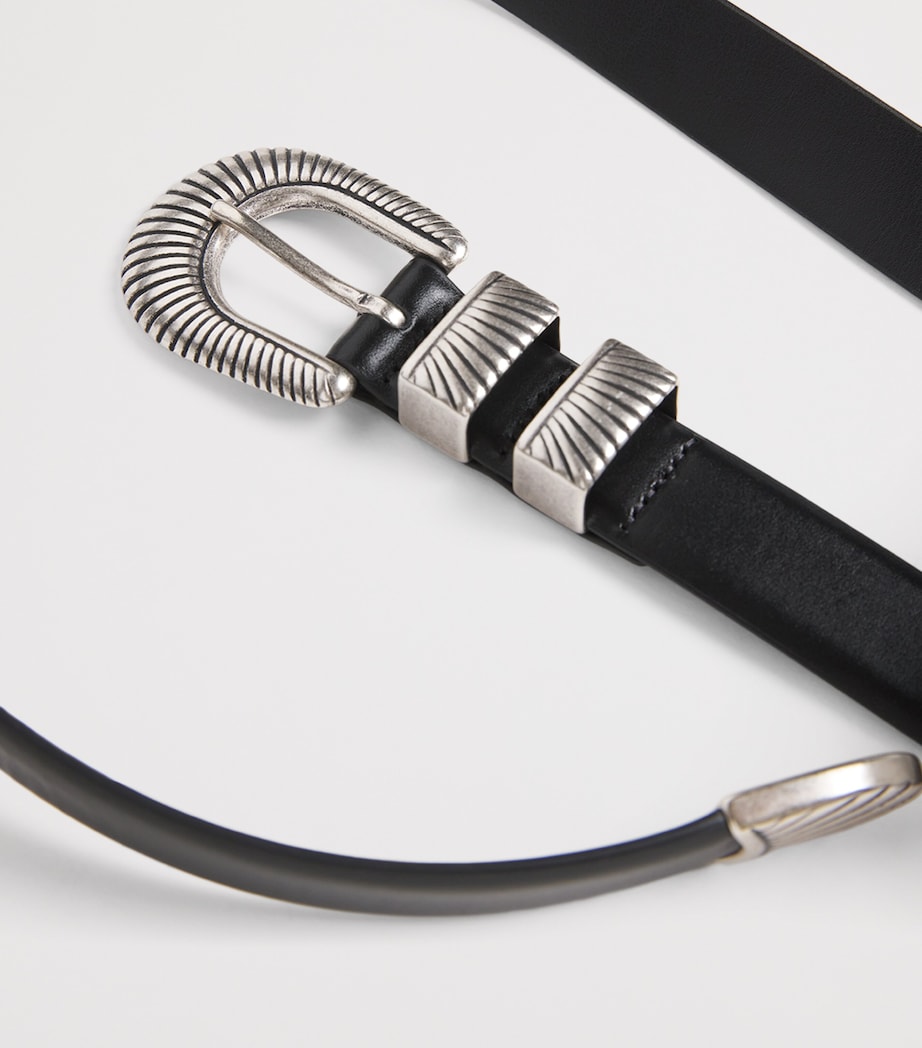 Leather Western Belt 590 NERO Image 5