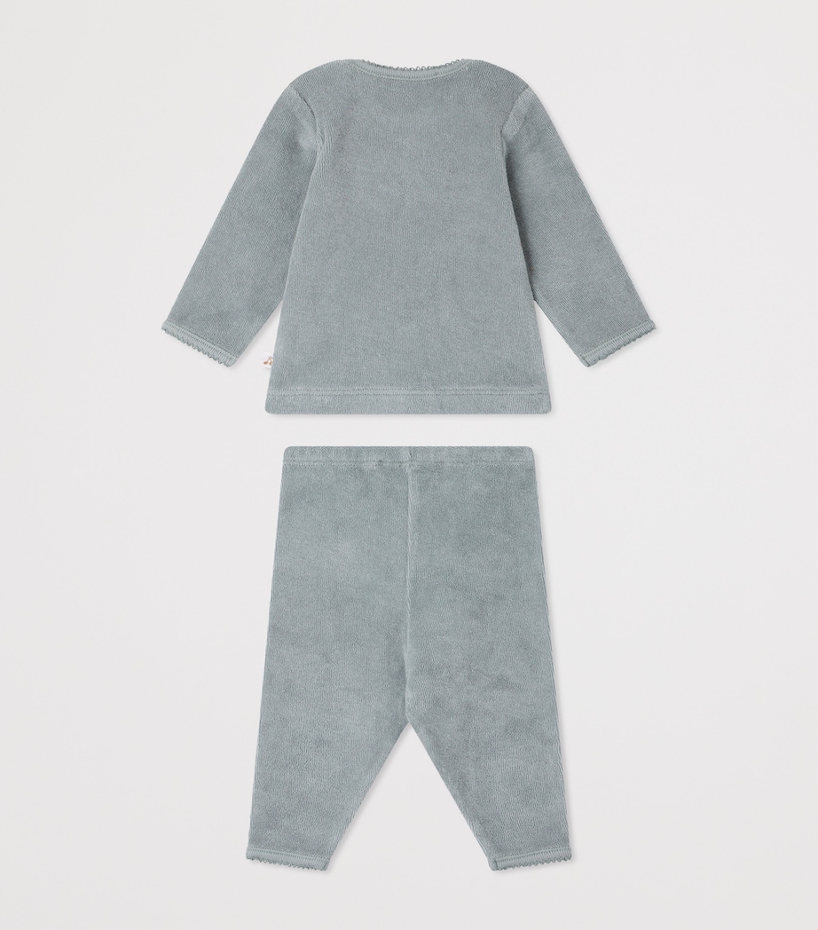 Bonpoint Organic Cotton Top and Trousers Set (1-18 Months) Bleu Du Nord Image 2
