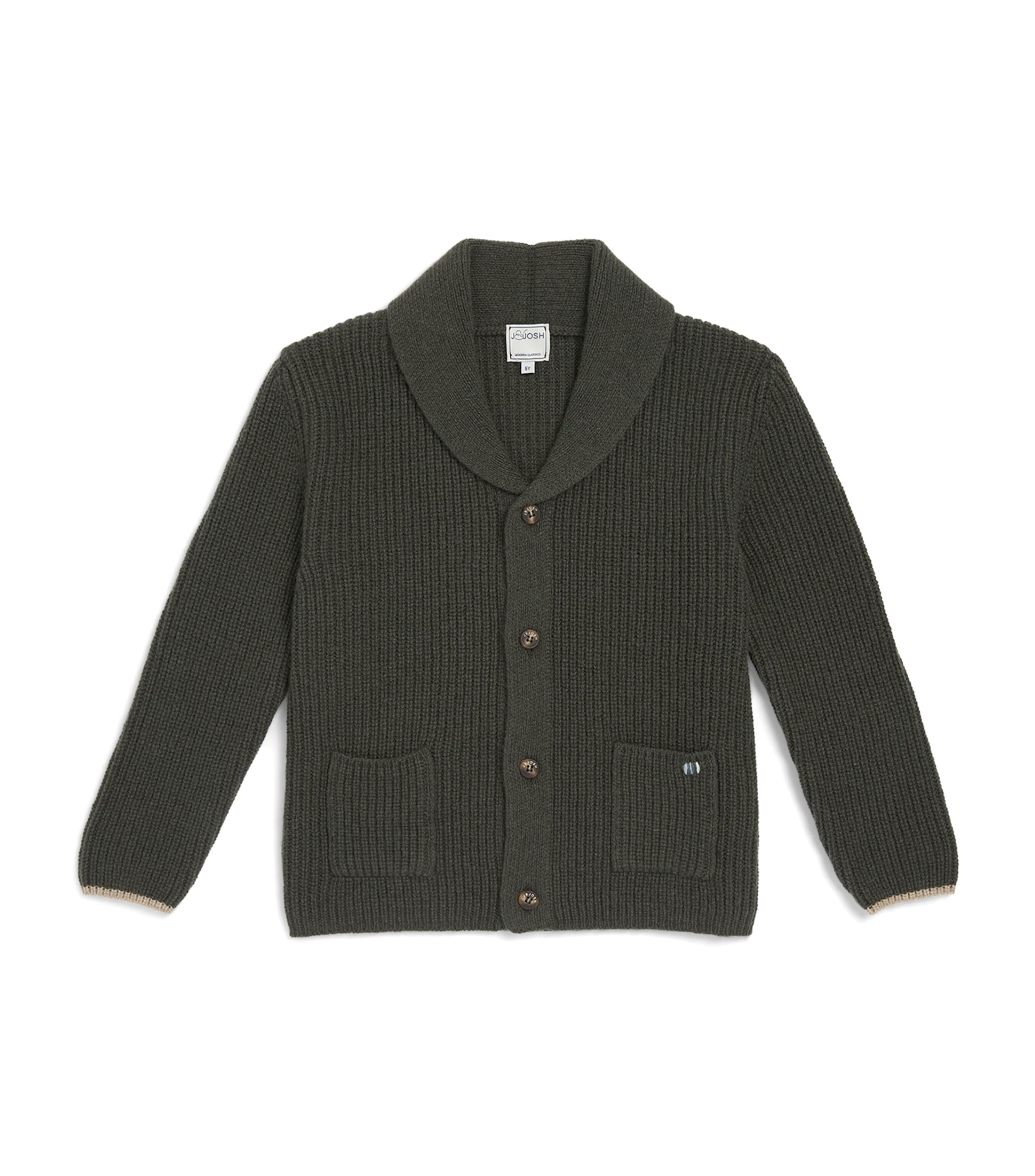 Shop J & Josh Merino-cashmere Shawl Cardigan In Green